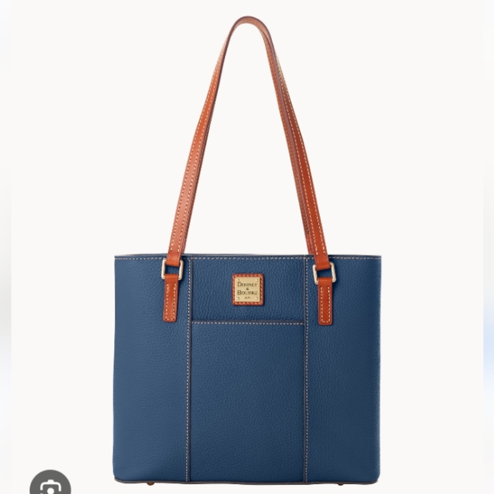 Dooney & Bourke, EUC, Women's, Shoulder Bag, Zipper Closure, Color Blue, Tan